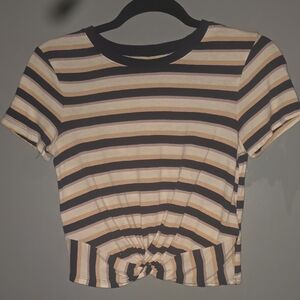 Hollister Striped Short Sleeve Tee with Knot